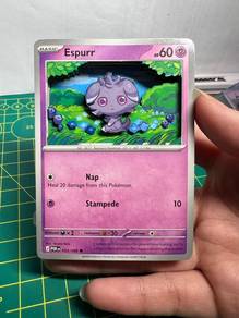 Espurr 3D Handmade Pokemon Card