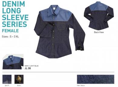 Baju Kemeja Korporat Corporate Denim Uniform FMALE