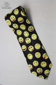 Smiley Happy Emotional Face BLACK Cartoon Neck Tie