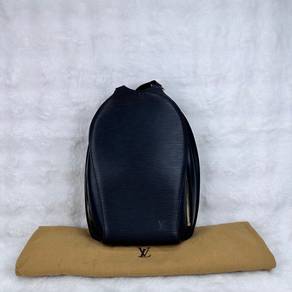 LV Black Epileather Mabillon Small Backpack