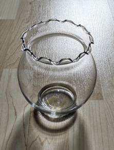 Ruffled Rim Glass Vase