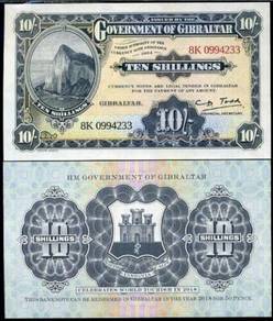 Gibraltar UNC 10 Shillings 2018 Official Issue