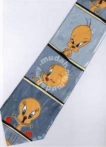 Tweety Bird Emotional Face SILVER Cartoon Neck Tie