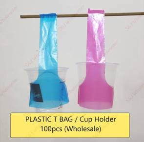 plastic T/pemegang cawan pakai buang