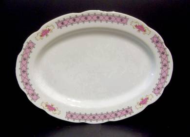 Ceramic Oval Platter - 14.5 inches (Vtg 1970s/80s)