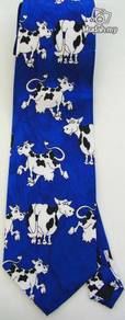 Blue Cow Animal Cartoon Novelty Fancy Neck Tie