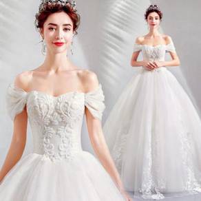 White off shoulder wedding prom gown dress RB0918