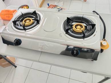 LPG Stainless Steel Double Gas Cooker (1 Year Warr