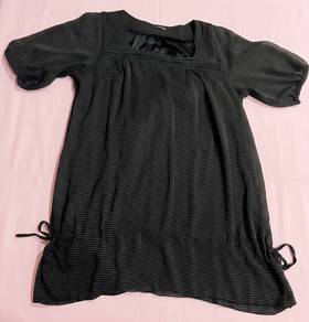 Black polka dot dress