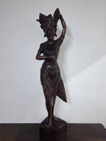 Hand Carved Wooden Female Figure – Approx. 40 Inch