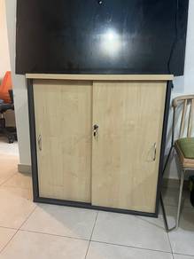 Wooden sliding door cabinet with lock