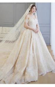 White off shoulder wedding gown RB1225