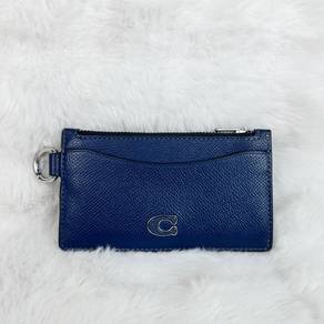 Coach Zip Card Case in Deep Blue
