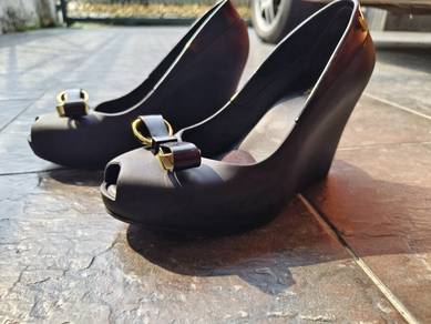Authentic Melissa Queen Black Jelly Wedges (US 7 /