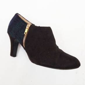 Harris Tweed & Sheepskin Pointed Heel Ankle Boots