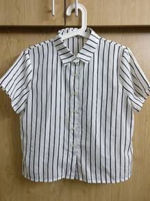 NewStrikingStripedCollared Unisex#A.s.a.p.#Blouse
