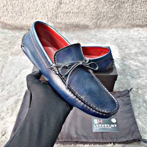 Berluti Blue Scrito Loafers