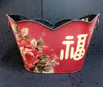 Decorative Metal Bucket/Container with Handles