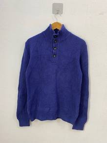 Monsieur Nicole Vintage Blue Mock Neck Knit Japan