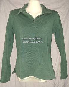 Green long sleeve polo shirts 
