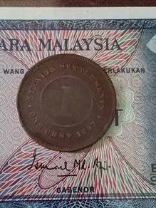 1897 1 cents straits settlement coin