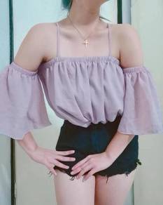 Play dress sexy off shoulder pastel pink top plus