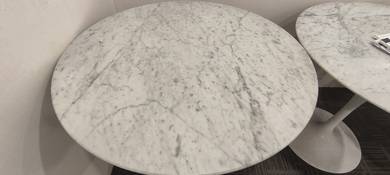round rock slab marble table