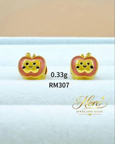 Apple Charm 916 Gold
