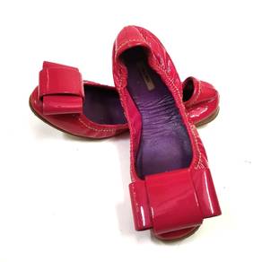 Miu Miu Pink Patent Leather Bow Ballet Flats US5