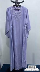 Light Purple Kaftan Dress with Beaded Neckline