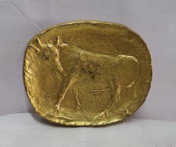 Rare!! Nishi Daiyu Wall Hanging Gold An ox