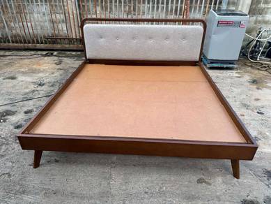 Solid Katil King Bed Frame Wooden Kayu