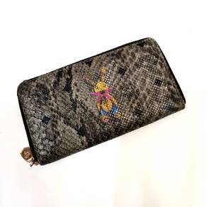 MCM Women's Leather Zip Around Rabbit Print