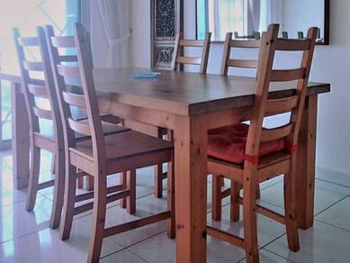 Solid Pine Forsby Dining Tablewith 6 Chairs