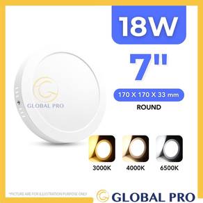18W Round LED Ceiling Light - 6500K, 7 Inch