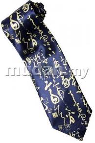 Art of Chinese Calligraphy DBlue Cartoon Neck Tie