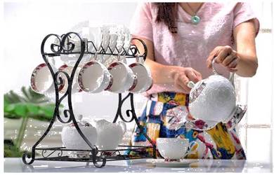 21 Pcs Set European Style Tea Set, Ceramic (A)