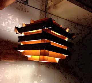 Pinewood Scandinavian Lamp from the 1980s