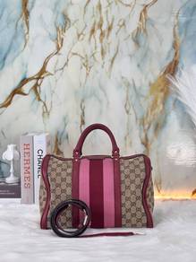 GUCCI Vintage Web Boston Bag