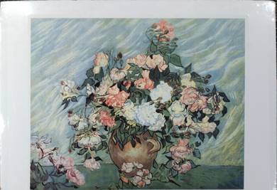 Vase with Pink Roses By Vincent van Gogh