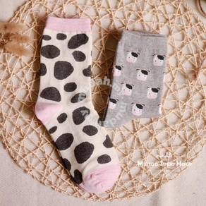 Women's Creative Dairy Cow Grain Socks 100% cotton