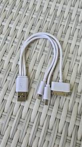 3 in 1 Charger Cable USB to 8 Pin 30 Pin Adapter