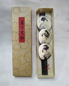 Japon Asia Art Deco Woman 3 Horses&peony Miniature