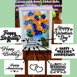 Frame bunga dawai kawat/bulu 