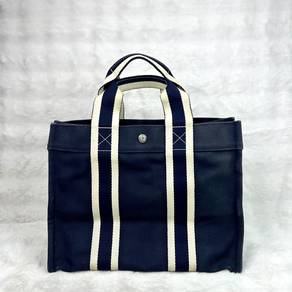 Hermes Navy canvas Fourre Tout PM Tote bag