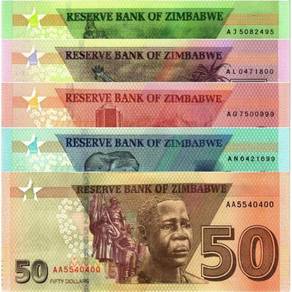Zimbabwe set - 2 5 10 20 50 Dollars - 2019/2020