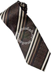 EBR4 Brown Khaki Quality Striped Formal Neck Tie