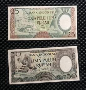 Indonesia set of 3 - 10 25 50 rupiah 1958