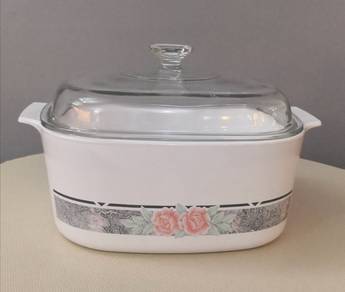 Corningware silk and roses casserole bowl