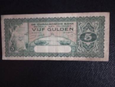Curacao Netherlands Antilles 5 Gulden 1939
